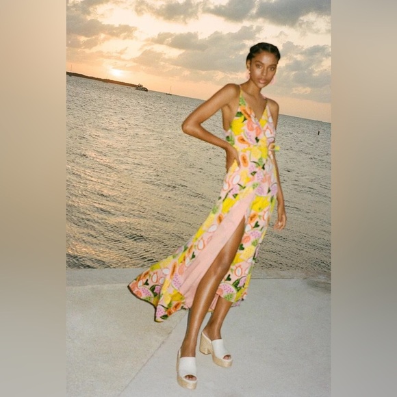 Hutch Glenne Matte Satin Wrap Dress - Picture 4 of 4